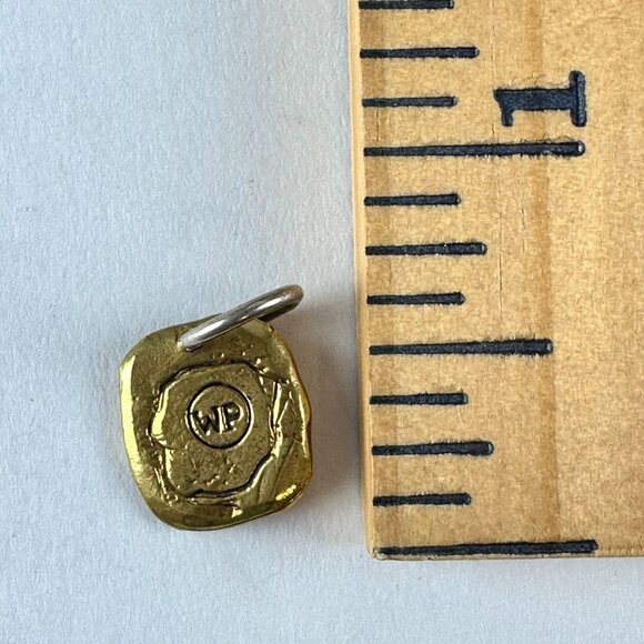 Waxing Poetic Sterling Silver Brass Gothic Insignia Charm "N" Monogram Initial - Picture 2 of 2